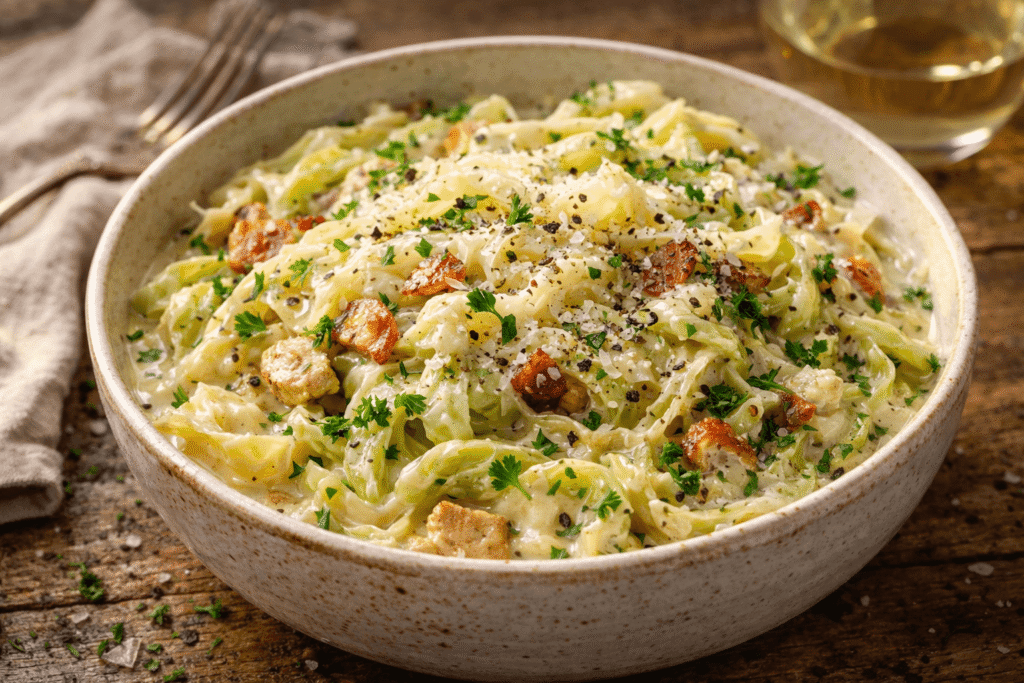 Cabbage Alfredo Variations: Low-Carb Comfort Food Creamy Cabbage Alfredo (Low-Carb & Keto)